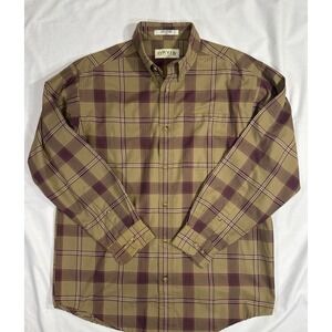 ORVIS Mens Medium Long Sleeve Plaid Casual Button Down Shirt 100% Cotton
